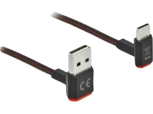 Delock Easy - USB-kabel - USB (hann) opp/ned-vinklet, vendbar til 24 pin USB-C (hann) opp/ned-vinklet, vendbar - 20 cm - svart