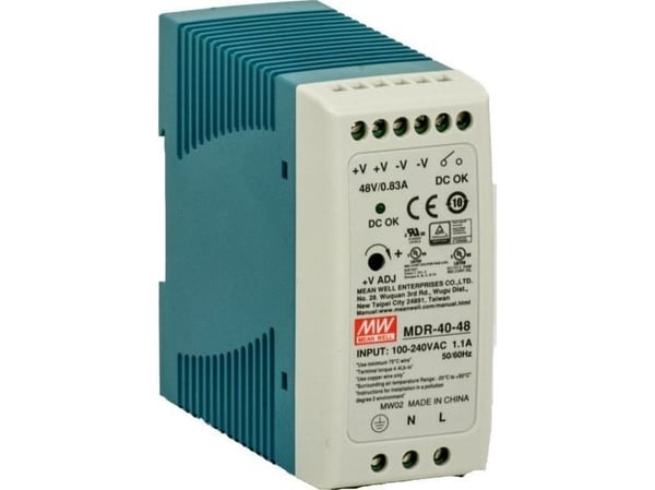 Barox PS-DIN-AC/48/60, Nettverksbryter, Innendørs, 85-264VAC, 120-370VDC, 60 W, 48-56 VDC, Blå, Grå