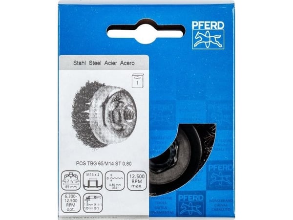 PFERD POS TBG 65/M14 ST 0,80, 6,5 cm, 6,5 cm, Stål, Støpejern, Tre, 12500 RPM