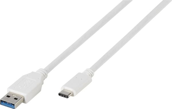Vivanco - USB-kaapeli - USB-C (han) til USB Type A (han) - USB 3.0 - 1 m - hvid