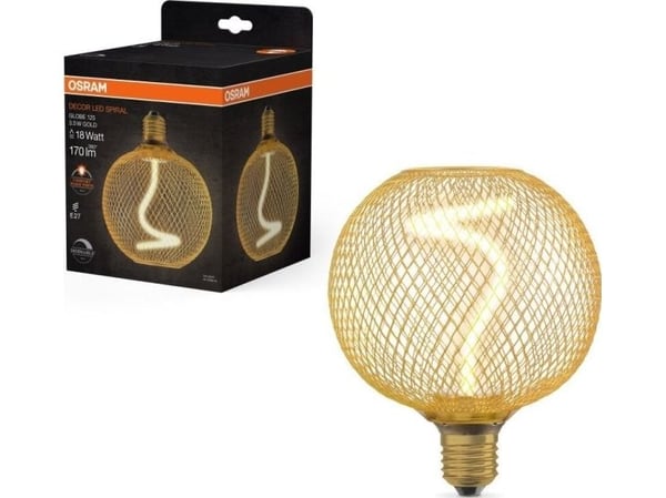 OSRAM DECOR - LED-filamentlyspære - form: G125 - klar finish - E27 - 3.5 W (ekvivalent 18 W) - komfort varmt hvitt lys - 1800 K - gull