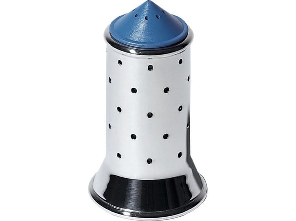Alessi Mgsal Salière en Acier Inoxydable 18/10 Brillant avec Base et Couvercle en Pa, Bleu Clair