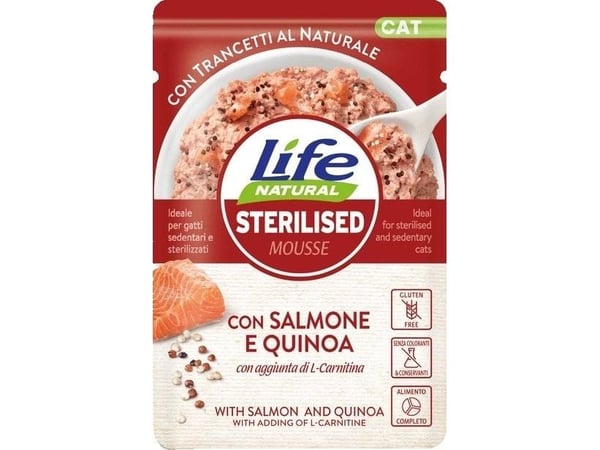Life Pet Care LIFE CAT 70 g SALMON STERILISED + QUINOA /30