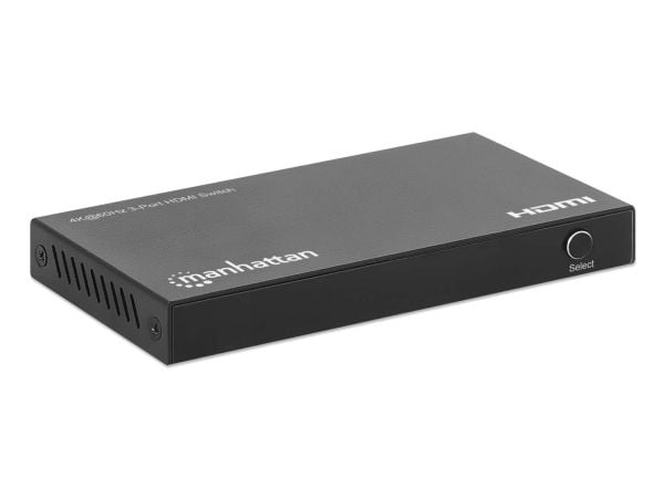 Manhattan 208222, HDMI, USB Type-C, Metalli, musta, 60 Hz, 1280 x 720 (HD 720), 1920 x 1080 (HD 1080), 3840 x 2160