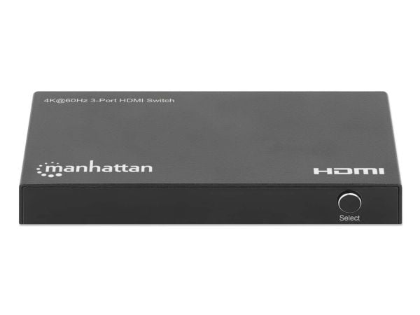 Manhattan 208222, HDMI, USB Type-C, Metalli, musta, 60 Hz, 1280 x 720 (HD 720), 1920 x 1080 (HD 1080), 3840 x 2160