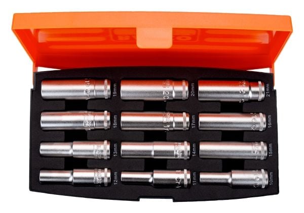 Bahco kärkisarja 1/2" pitkä 12 osaa 10-21mm