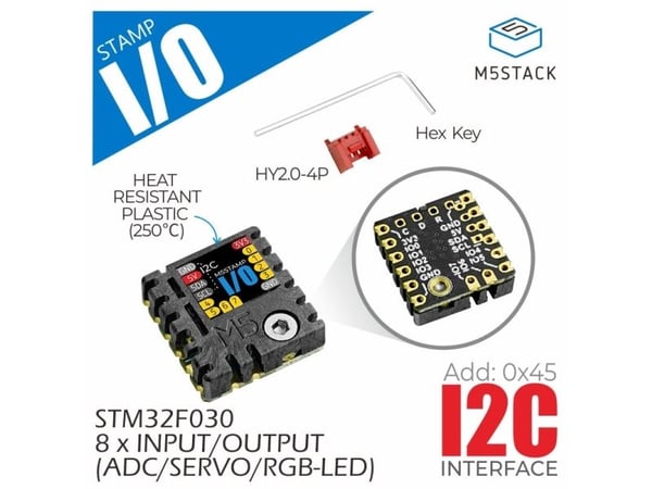 M5Stack S002, I/U-utvidelsesskjold, M5, M5Stack, Sort, 5 V, 71 mA