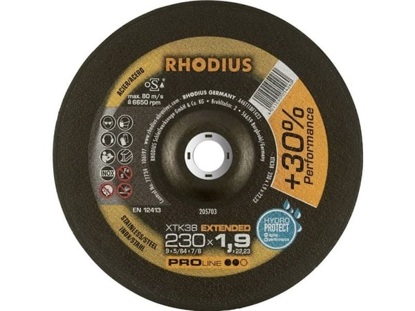 Rhodius 205703 skjæreskive vinkelsliper 230 mm 22,23 mm, 1 stk