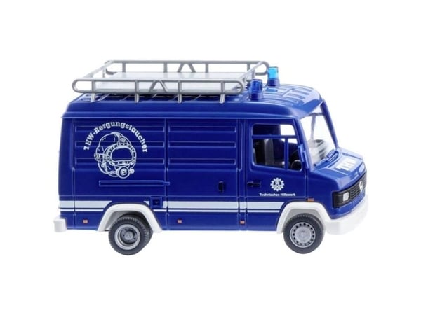 Wiking 027201 H0 utrykningskjøretøy modell Mercedes Benz 507 D THW kassebil
