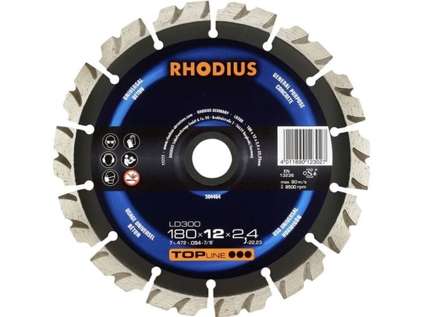 Rhodius diamant kappeskive 304464 180 mm 22,23 mm - 1 stk