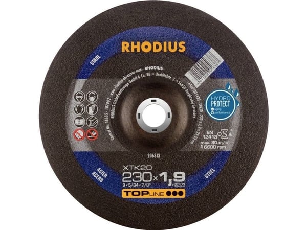 Rhodius 206313 kappeskive for forkrøppet 230 mm 22,23 mm, 1 stk