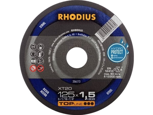 Rhodius 206173 kappeskive rett 125 mm 22,23 mm 1 stk