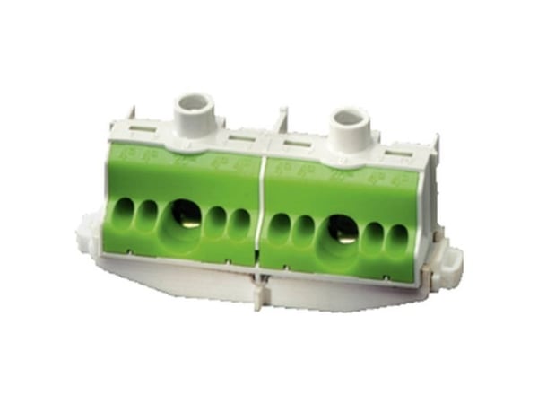 Hensel PE plintlist för skena 80A 2x25mm2 + 8x4mm2 Cu grön-grå FC PE 10 (26001205)