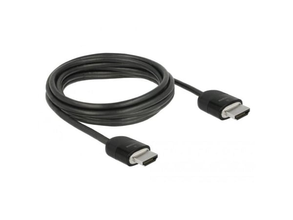Delock Premium - Premium High Speed - HDMI-kabel med Ethernet - HDMI hann til HDMI hann - 3 m - tredobbeltskjermet snodd ledningspar - svart - 4K-s...