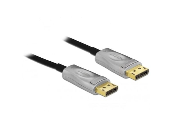 Delock - DisplayPort-kabel - DisplayPort (hann) til DisplayPort (hann) - DisplayPort 1.4 - 20 m - aktiv, støtte for 8K UHD (7680 x 4320), gullglimt...
