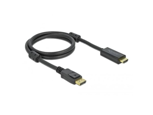Delock - Adapterkabel - DisplayPort hann låsing til HDMI hann - 1 m - trippel beskyttelse - svart - 4K-støtte, aktiv