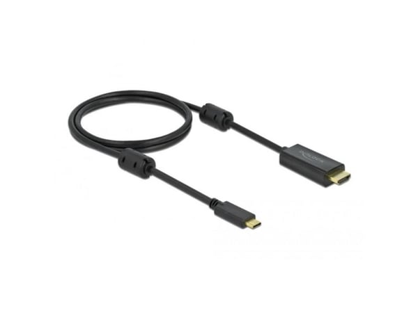 Delock - Video/lydkabel - 24 pin USB-C hann til HDMI hann - 1 m - svart - 4K-støtte, aktiv