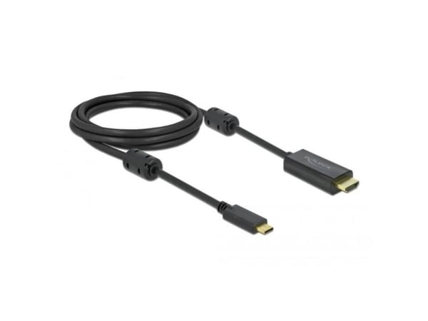 Delock - Video/lydkabel - 24 pin USB-C hann til HDMI hann - 2 m - svart - 4K-støtte, aktiv