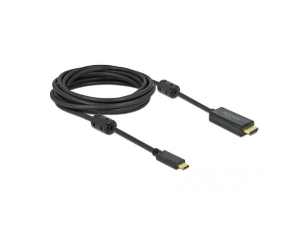 Delock - Video/lydkabel - 24 pin USB-C hann til HDMI hann - 5 m - svart - 4K-støtte, aktiv