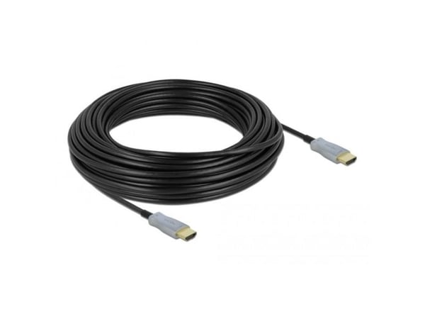 DeLOCK - Høyhastighets HDMI-kabel - HDMI (M) til HDMI (M) - 20,0 m - fiberoptisk - svart - 4K-støtte, Active Optical Cable (AOC) (85015)