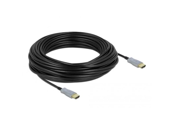 DeLOCK - Høyhastighets HDMI-kabel - HDMI (M) til HDMI (M) - 25,0 m - fiberoptisk - svart - 4K-støtte, Active Optical Cable (AOC) (85016)