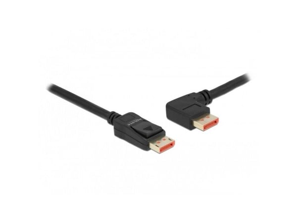 Delock - DisplayPort-kabel - DisplayPort (hann) rett til DisplayPort (hann) venstre-vinklet - DisplayPort 1.4 - 1 m - 8 K 60 Hz (7680 x 4320) støtt...