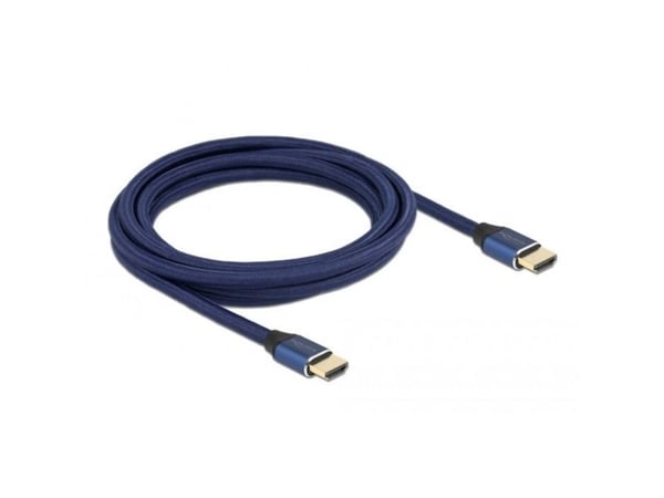 Delock - Ultra High Speed - HDMI-kabel - HDMI hann til HDMI hann - 3 m - trippel beskyttelse - blå - gullglimtkontakter, 8 K 60 Hz (7680 x 4320) st...
