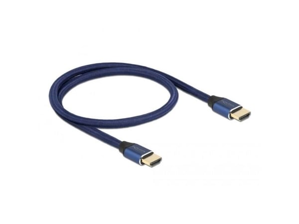Delock - Ultra High Speed - HDMI-kabel - HDMI hann til HDMI hann - 50 cm - trippel beskyttelse - blå - gullglimtkontakter, 8 K 60 Hz (7680 x 4320) ...