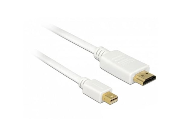 Delock - Adapterkabel - Mini DisplayPort hann til HDMI hann - 50 cm - tredobbeltskjermet snodd ledningspar - hvit - passiv