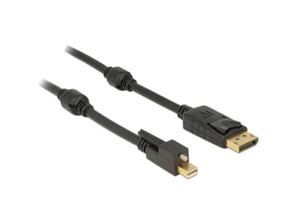 Delock - DisplayPort-kabel - DisplayPort (hann) til Mini DisplayPort (hann) - 2 m - tommelskruer - svart