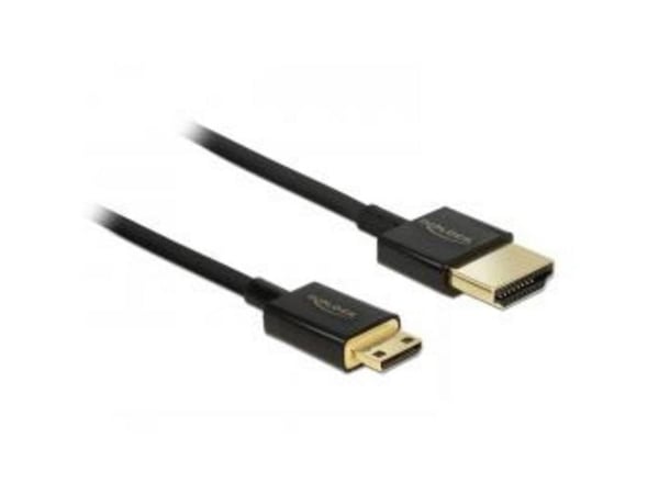 DeLock Slim Premium - Video/lyd/nettverkskabel - HDMI - 36 AWG - HDMI, 19-pinners (M) - til - Mini-HDMI, 19-pinners (M) - 50 cm - Trippel isolasjon...