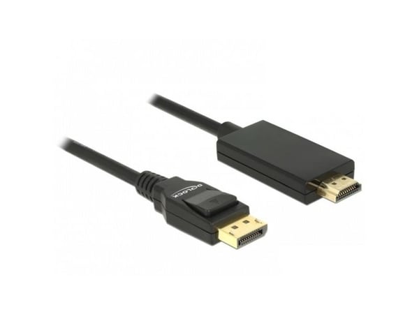Delock - Adapterkabel - DisplayPort hann til HDMI hann - 2 m - tredobbeltskjermet snodd ledningspar - svart - passiv