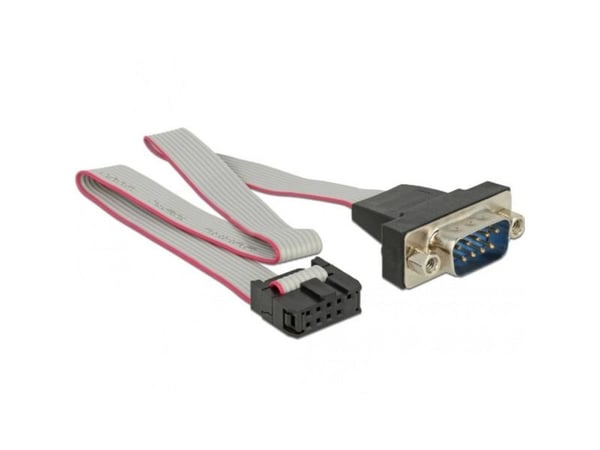 Delock - Seriell kabel - 9-pins serieheader (hunn) til DB-9 (hann) panelmonterbar - 25 cm - grå