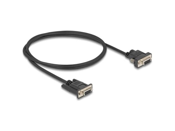 Delock - Seriell kabel - DB-9, 5,5 x 2,1 mm DC-jakk (hunn) til DB-9 (hunn) - 3 A - 1 m - tommelskruer, støtter RS-232 seriell grensesnitt - svart
