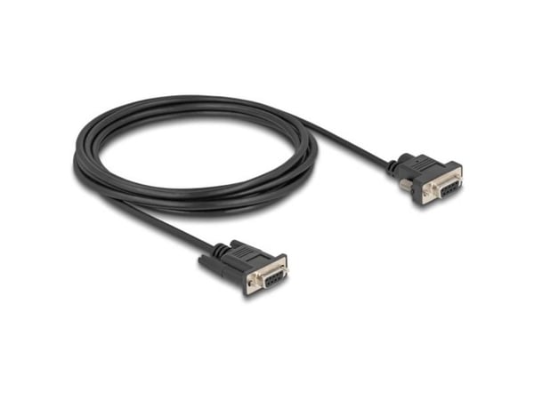 Delock - Seriell kabel - DB-9, 5,5 x 2,1 mm DC-jakk (hunn) til DB-9 (hunn) - 3 A - 3 m - tommelskruer, støtter RS-232 seriell grensesnitt - svart