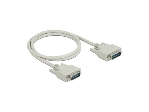 Delock - Serielt kabel - DB-15 (han) til DB-15 (han) - 1 m - tommelskruer - beige