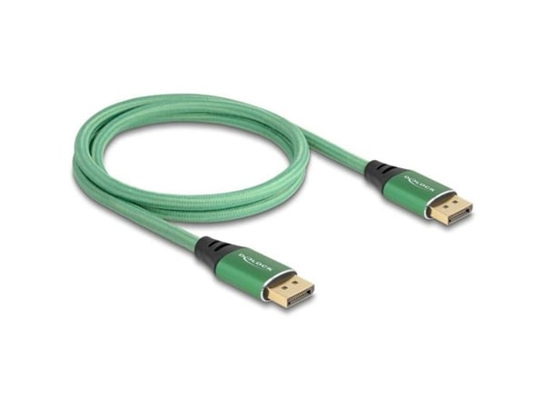 Delock - DisplayPort-kabel - DisplayPort (hann) til DisplayPort (hann) - DisplayPort 2.1 - 1 m - 16K 60Hz støtte - grønn