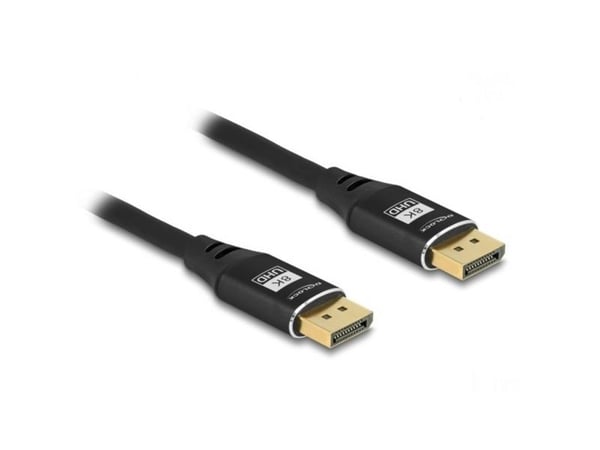 Delock - DisplayPort-kabel - DisplayPort (hann) til DisplayPort (hann) - DisplayPort 1.4 - 3 m - 8 K 60 Hz (7680 x 4320) støtte, opptil 32,4 Gbps-d...