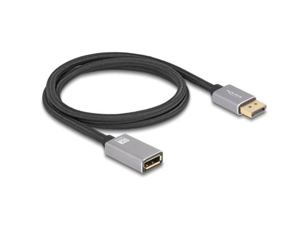 Delock - DisplayPort-forlengelseskabel - DisplayPort (hann) til DisplayPort (hunn) - DisplayPort 1.4 - 1 m - 8 K 30 Hz (7680 x 4320) støtte, 4 K 12...
