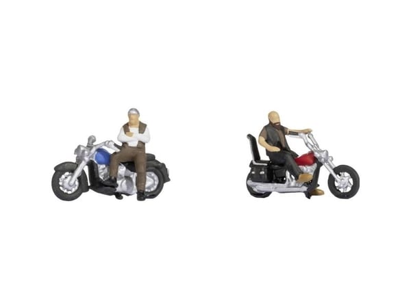 NOCH H0 Rocker på motorcyklar Målad, Sittande