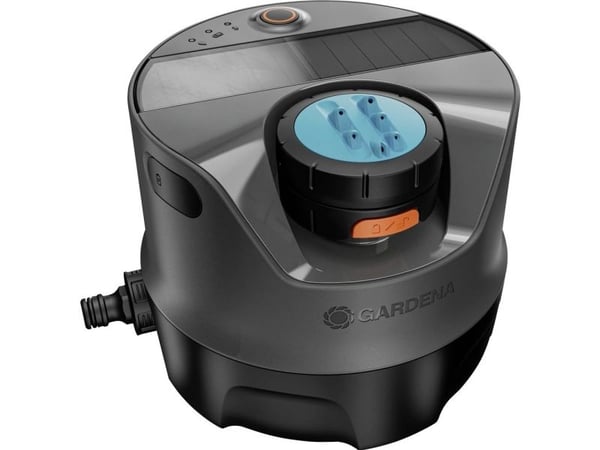 Gardena AquaPrecise, Sirkulær sprinkler, 320 m², Sort, Blå, Grå