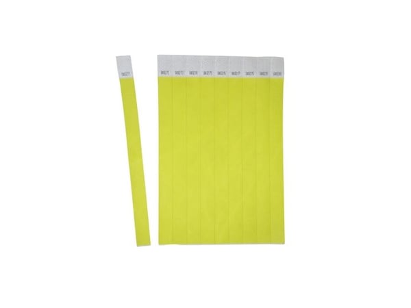 Avery TYVYW-50, Event-armbånd, gult, papir, monokromatisk, unisex, selvklebende