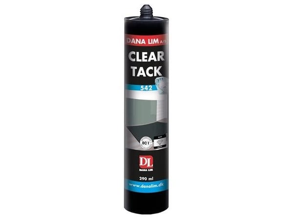 Clear Tack 542, 290ml - Transparant,neutralhærd. 1-komp. hybrid fugemasse/fugelim