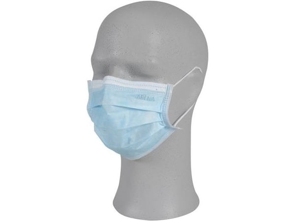 Ansiktsmaske, ABENA Excellent, 3-lags, blå, engangs - (50 stk.)