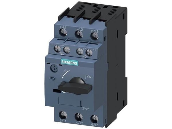 Siemens 3RV2011 1EA15 0BA0 Strömbrytare 1 st Inställningsområde (ström): 2,8 - 4 A Kopplingsspänning (max): 690 V/AC (B x H x D) 45 x 97 x 97 mm