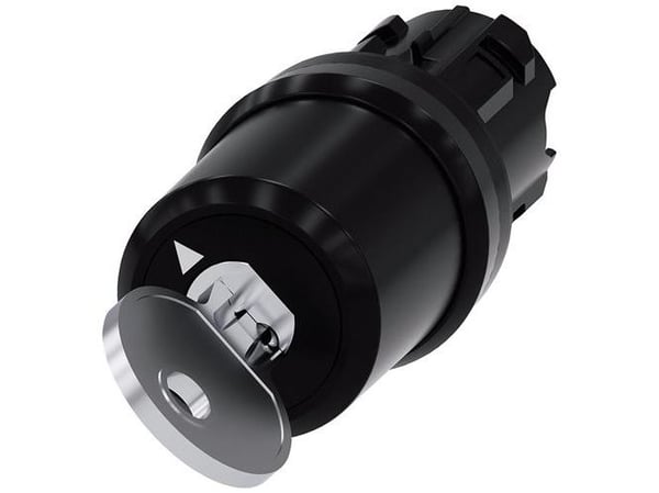 Kytkin avaimella 22mm pyöreä muovilukko nro ssg10 2 avaimella 2-pos. 0-I ilman itsekääntyvää 3SU1000-5BF11-0AA0