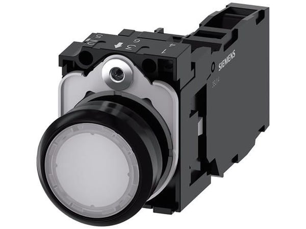 Painikevalo 22mm pyöreä muovi valkoinen 1NO1 24V