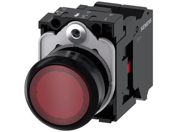 Painikevalo 22mm karkea pla punainen 1NC 24V fj