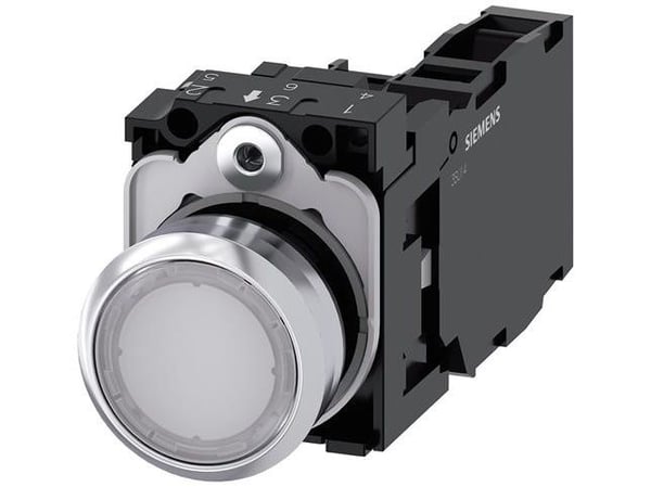 Painikevalo 22mm pyöreä korkealla valkoisella 1NO1 sk