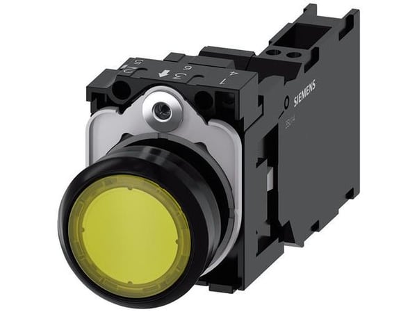 Painonappivalo 22mm pyöreä pla keltainen 1NO1 230V 230V